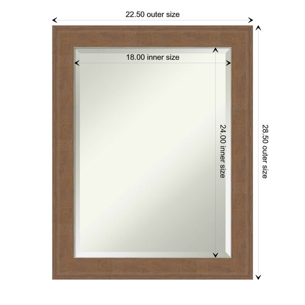Alta Brown 23W X 29H-Inch Bathroom Vanity Wall Mirror, image 6