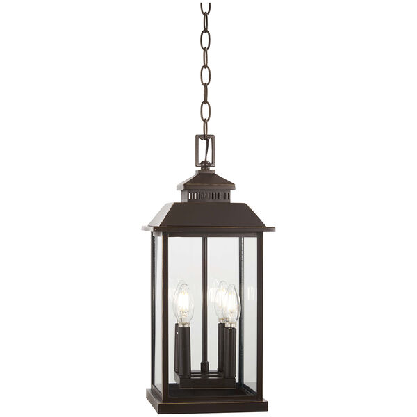 Miners Loft Oil Rubbed Bronze with Gold Highlights Four-Light Outdoor Pendant, image 1