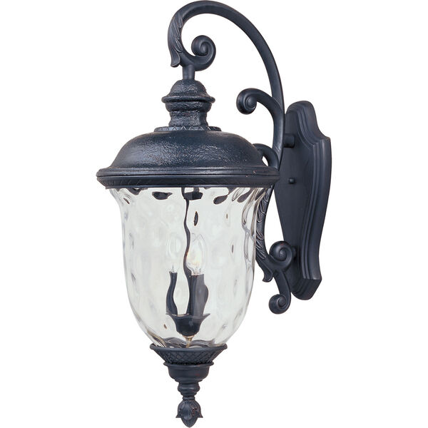 Carriage House Oriental Bronze Three-Light Outdoor Wall Mount with Water Glass, image 1