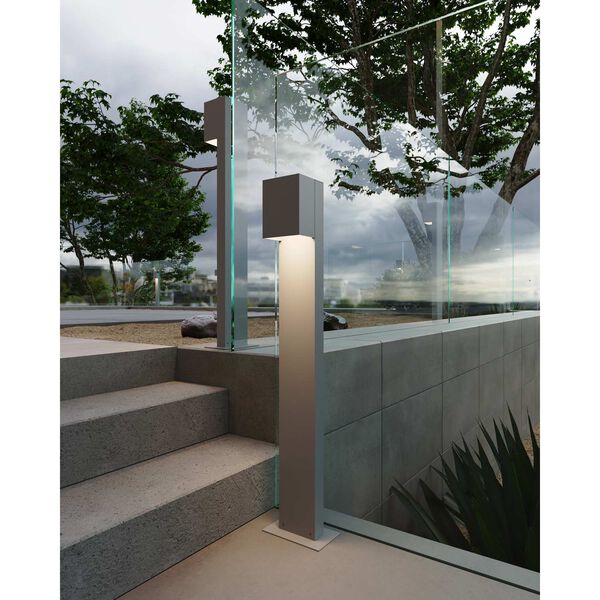 Inside-Out Box Textured Gray 28-Inch LED Bollard, image 4