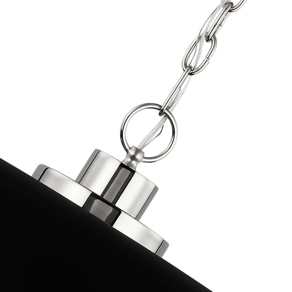 Colony Matte Black and Polished Nickel 15-Inch One-Light Pendant, image 4
