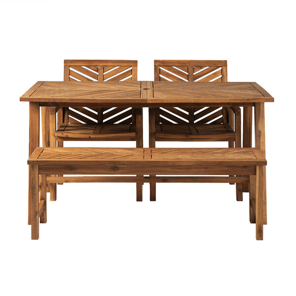 Vincent Brown Solid Acacia Wood Patio Dining Set, 4-Piece, image 2