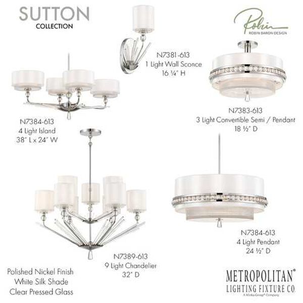 Sutton Polished Nickel One-Light Wall Sconce, image 4