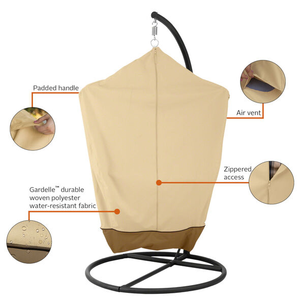 Ash Beige and Brown Patio Hammock Chair Cover, image 2