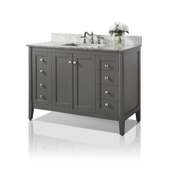 Shelton Sapphire Gray 48-Inch Vanity Console with Mirror, image 2