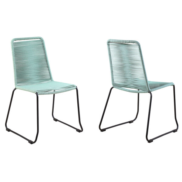 Shasta Black Wasabi Outdoor Dining Chair, Set of Two, image 1