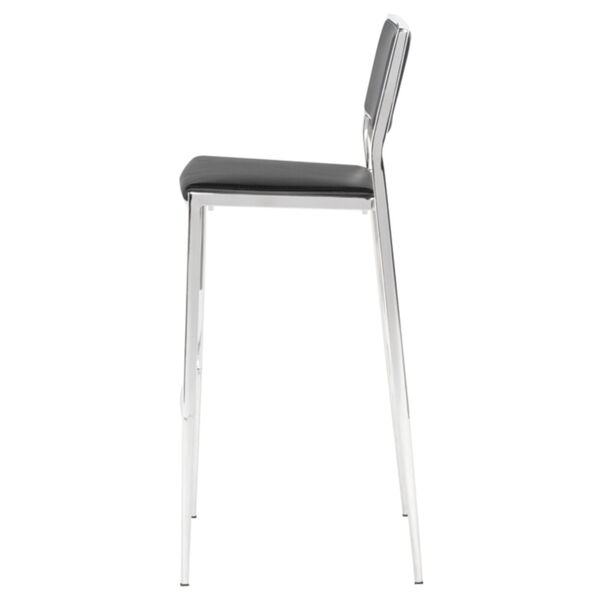 Aaron Black and Silver Bar Stool, image 3