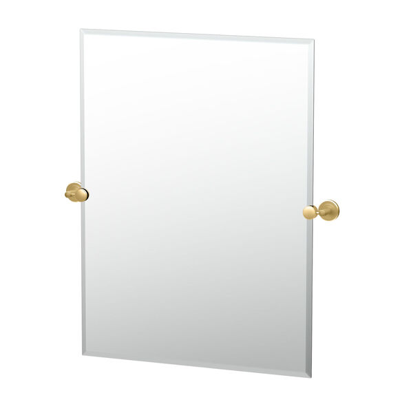 Latitude II Brushed Brass 32-Inch Frameless Rectangle Mirror, image 1