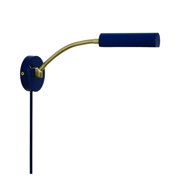 Fusion Navy Blue with Satin Brass LED Wall Sconce, image 1