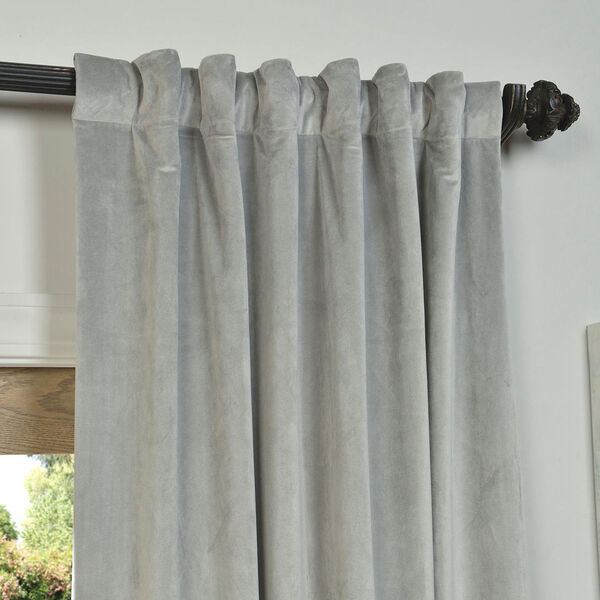Signature Silver Grey Blackout Velvet Pole Pocket Single Panel Curtain, 50 X 96, image 3