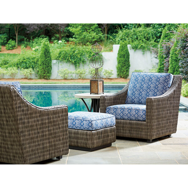 Cypress Point Ocean Terrace Brown and Blue Ottoman, image 3