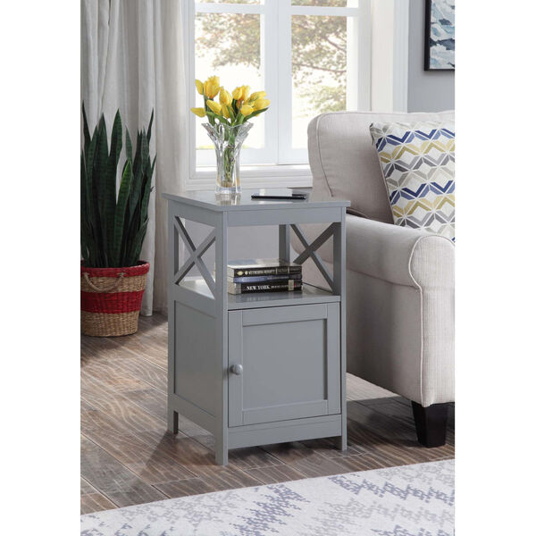 Oxford Gray End Table with Cabinet, image 1