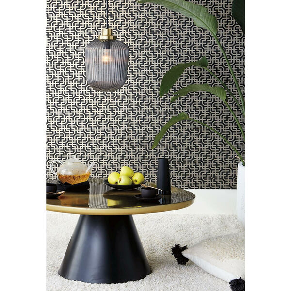 Ronald Redding Black Dynastic Lattice Non Pasted Wallpaper - SWATCH SAMPLE ONLY, image 3
