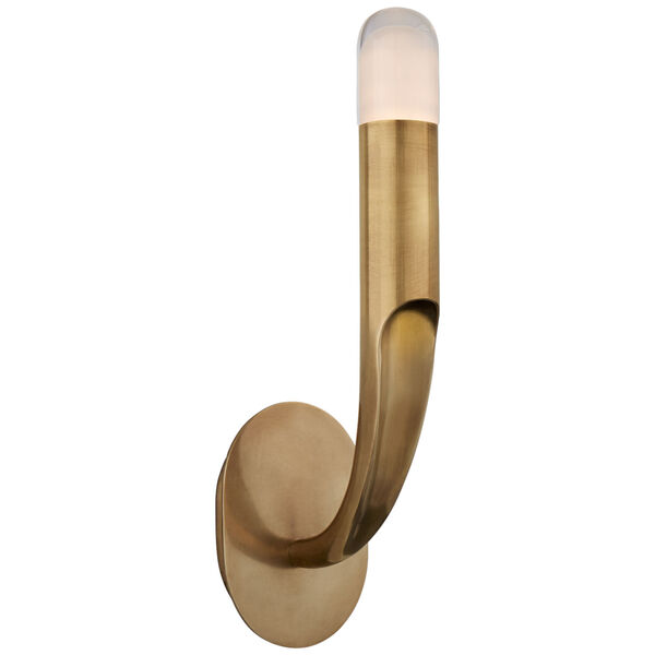 Verso Single Sconce in Antique-Burnished Brass with Clear Glass by Kelly Wearstler, image 1