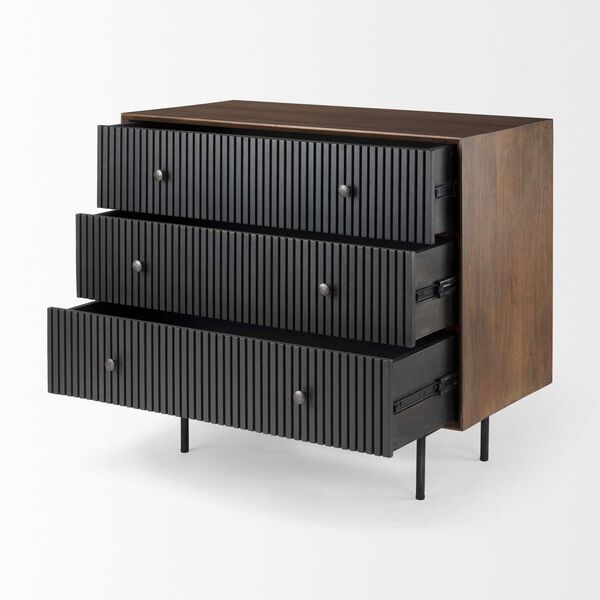 Grace Brown Wood and Black Three-Drawer Accent Cabinet, image 6