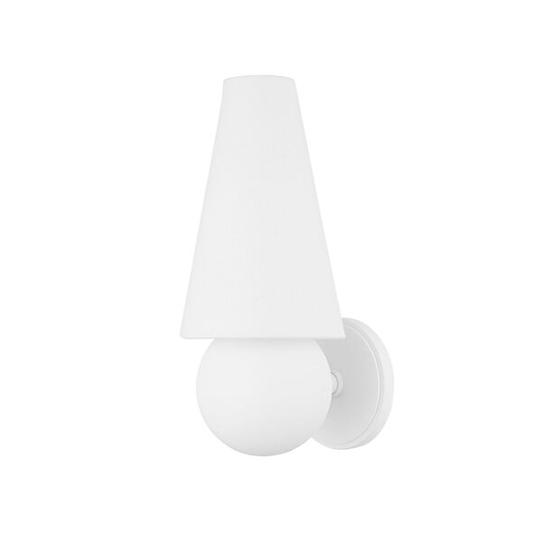 Cassius Textured White One-Light Wall Sconce, image 1
