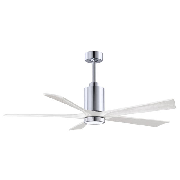 Patricia-5 Polished Chrome and Matte White 60-Inch Ceiling Fan with LED Light Kit, image 1