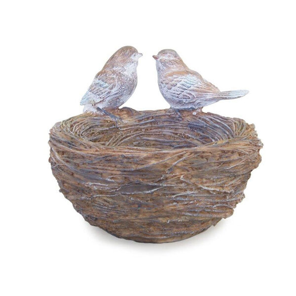 Brown Resin Birds On Nest Decorative Object, image 1