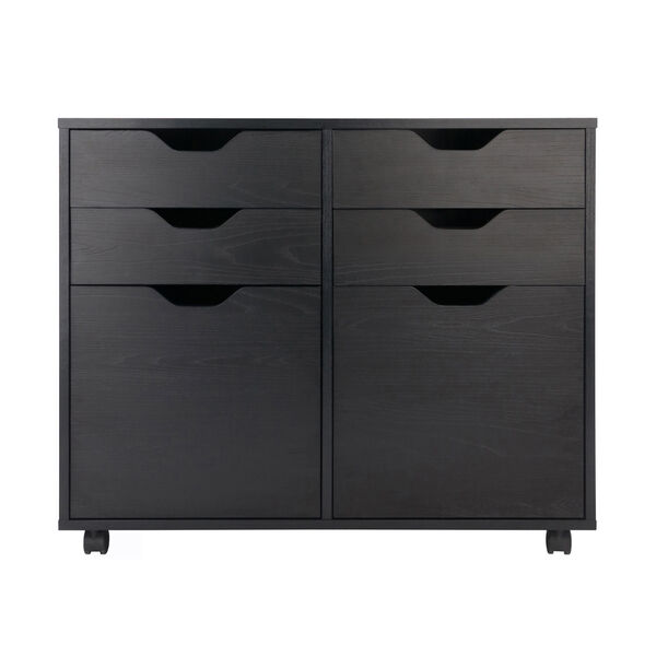 Halifax Black Two-Section Mobile Storage Cabinet, image 3