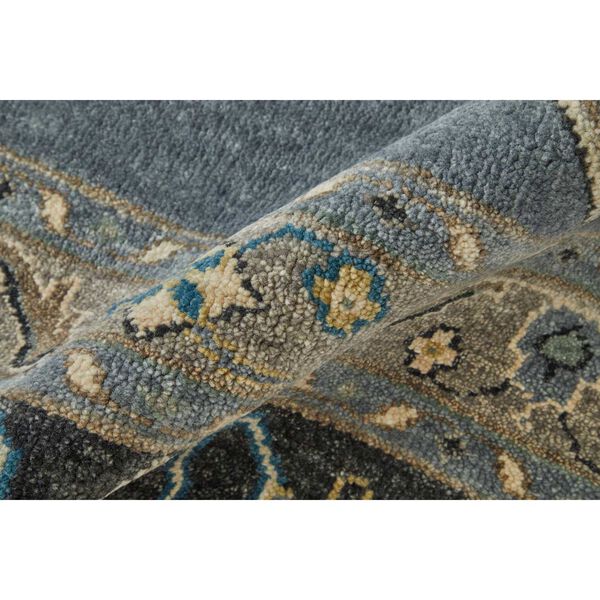 Ustad Global Diamond Blue Gray Taupe Rectangular 5 Ft. 6 In. x 8 Ft. 6 In. Area Rug, image 6