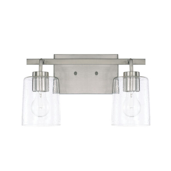 HomePlace Greyson Brushed Nickel 15-Inch Two-Light Bath Vanity, image 1