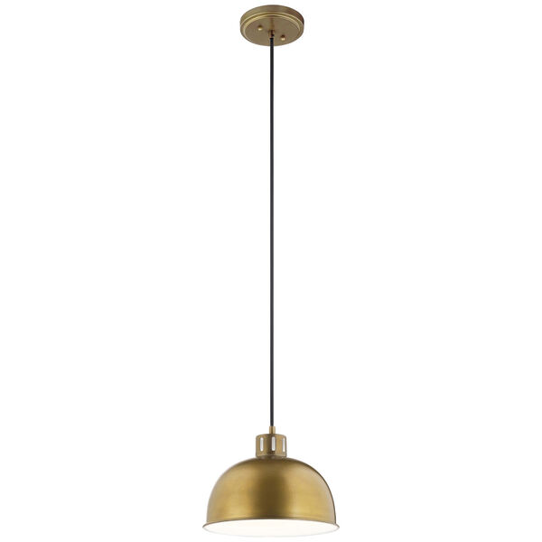 Zailey Natural Brass 12-Inch One-Light Pendant, image 1