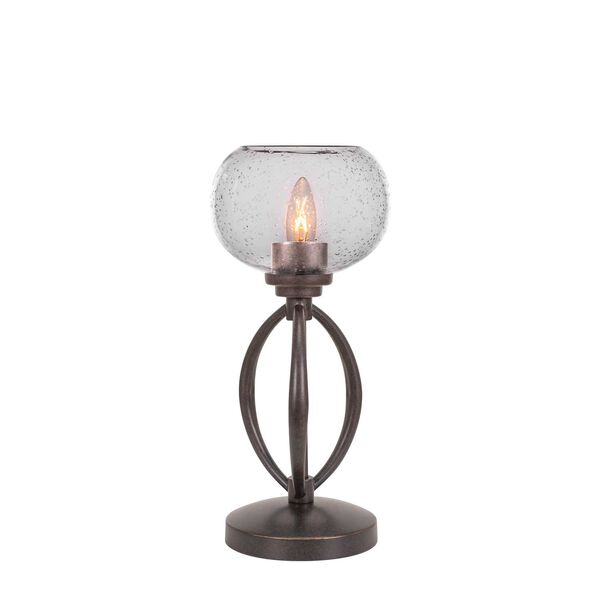 Marquise Dark Granite One-Light Table Lamp with Seven-Inch Clear Round Bubble Glass, image 1