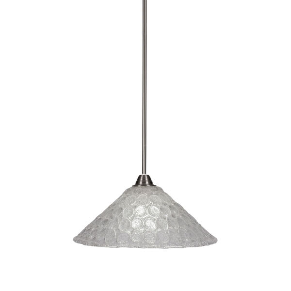 Paramount Brushed Nickel One-Light 16-Inch Pendant with Italian Bubble Glass, image 1
