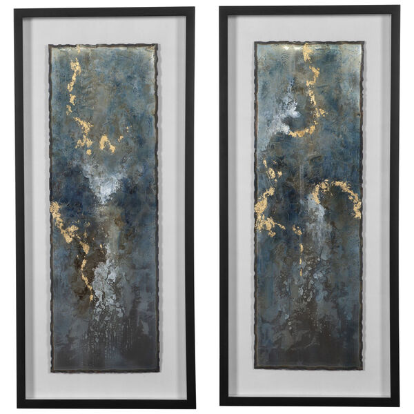 Glimmering Agate Multicolor Abstract Print, Set of 2, image 1