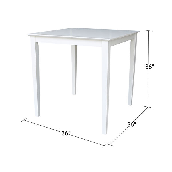 Solid Wood 36 inch Square Counter Height Dining Table  in White, image 3