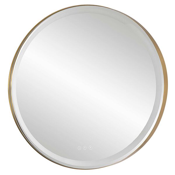 Crofton Brushed Brass Round Wall Mirror, image 6