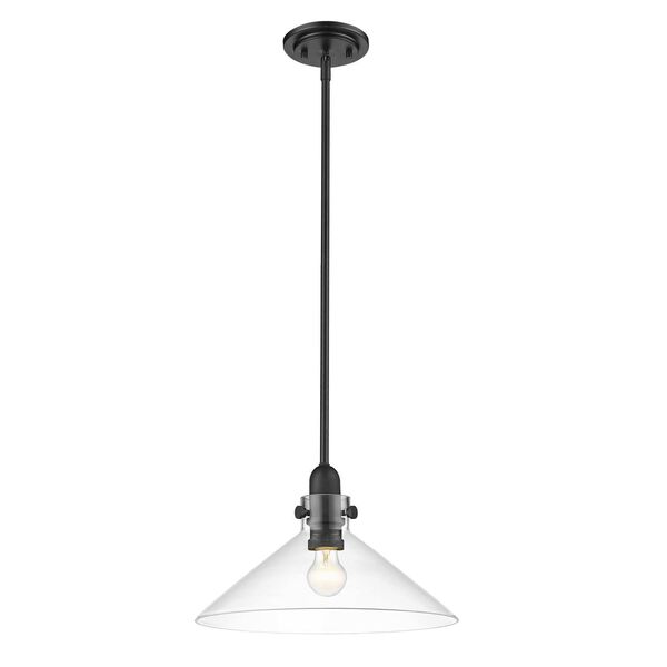 Dwyer Matte Black One-Light Pendant with Clear Glass, image 4