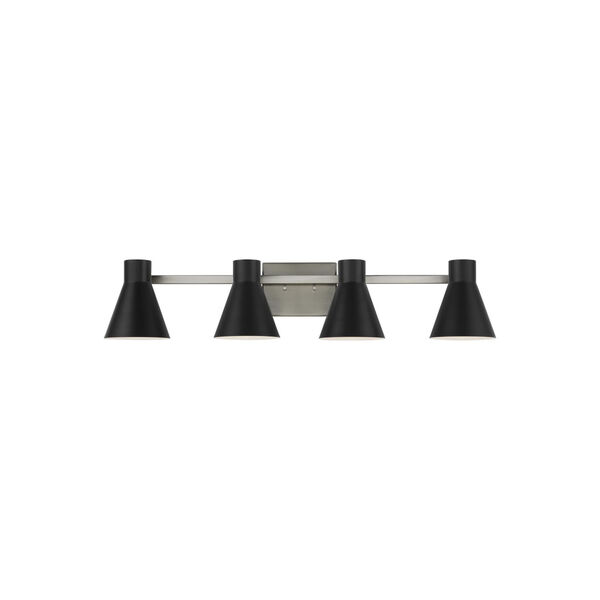 Towner Gray Four-Light Bath Vanity with Black Shade, image 1