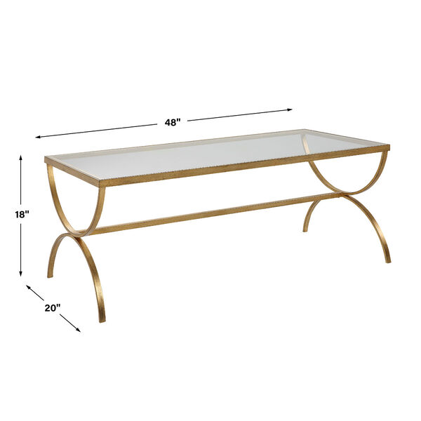 Crescent Antique Gold Coffee Table, image 4