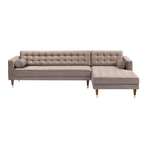 Somerset Taupe Velvet Sectional, image 2