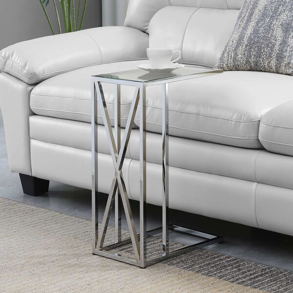 Oxford Glass Chrome C End Table, image 2