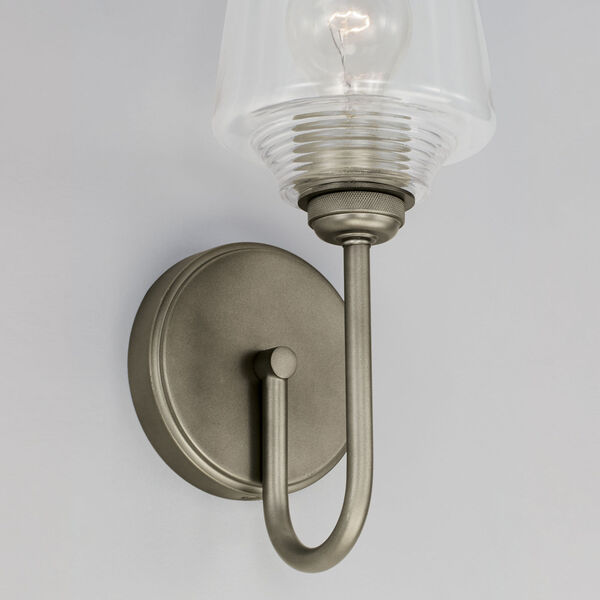 Miller Graphite One-Light Wall Sconce with Clear Ribbed Glass, image 4