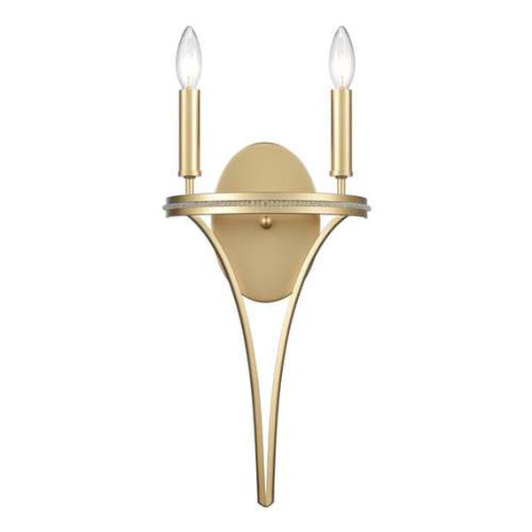 Noura Champagne Gold Two-Light Wall Sconce, image 1