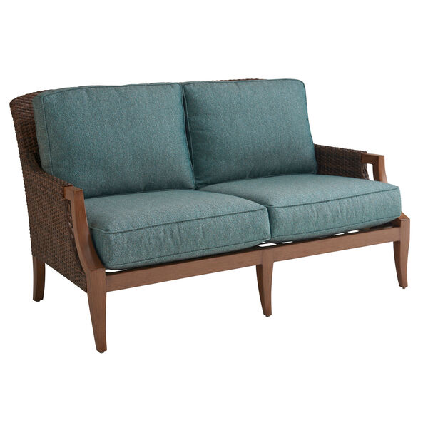 Harbor Isle Brown and Blue Loveseat, image 1