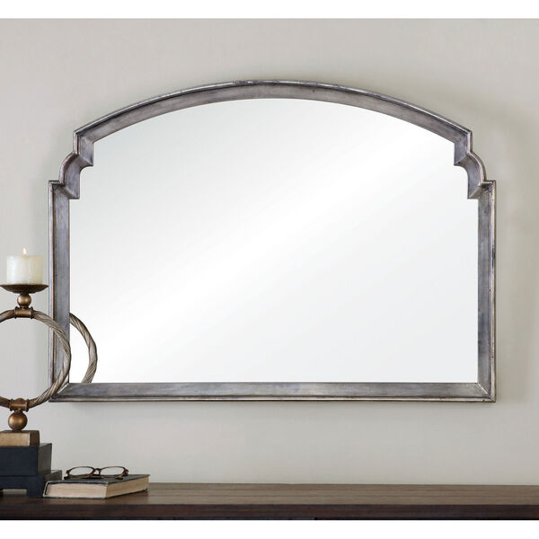 Via Della Lightly Antiqued Silver Mirror, image 1