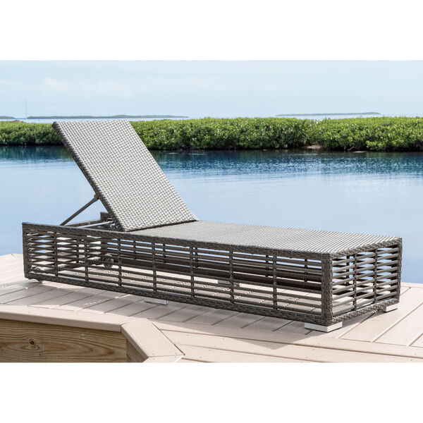 Intech Grey Outdoor Chaise Lounge With Wheels, image 2