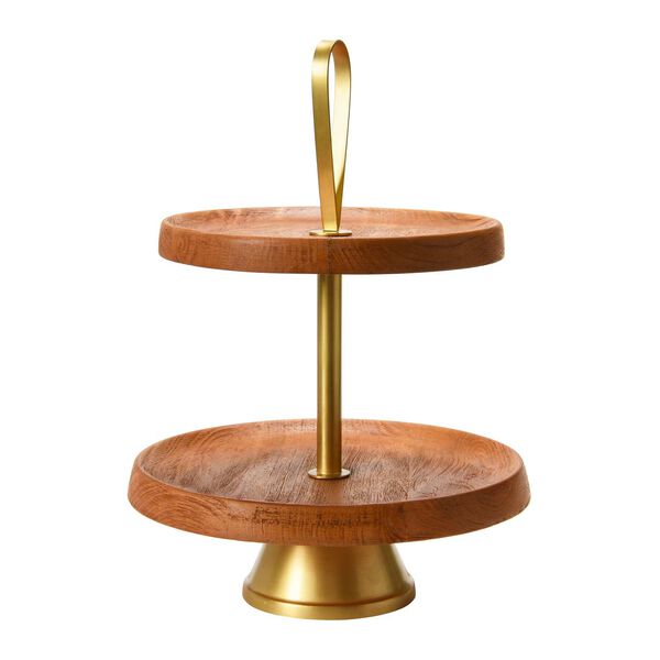 Natural and Gold Elegant Modern Two-Tier Tray, image 2