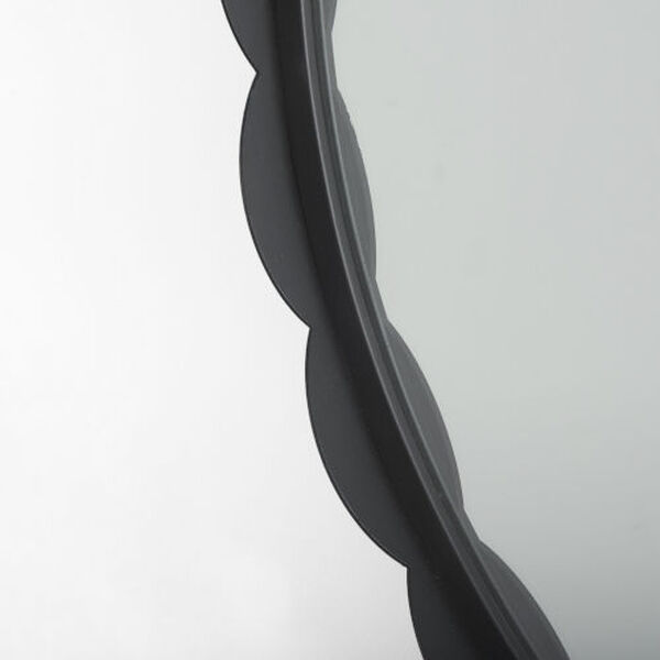 Adelaide Black 30-Inch x 30-Inch Scallop Edge Round Mirror, image 5