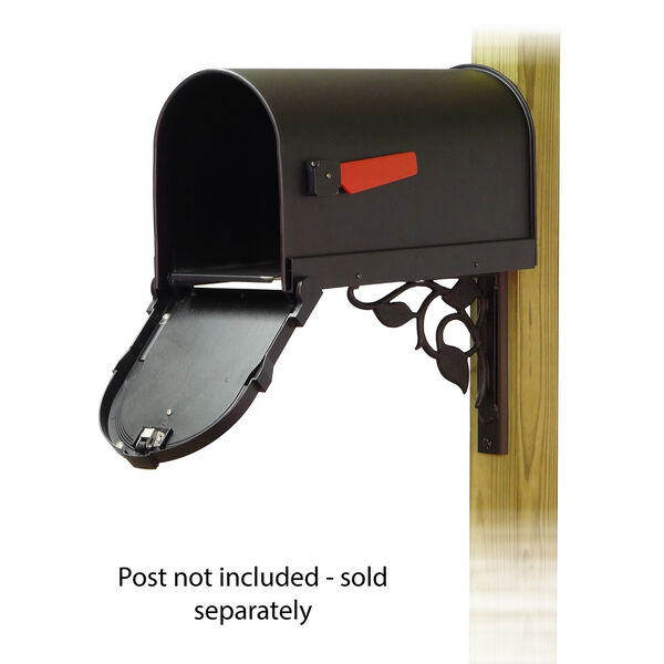 Curbside Black Savannah Mailbox with Floral Front Single Mounting Bracket, image 2