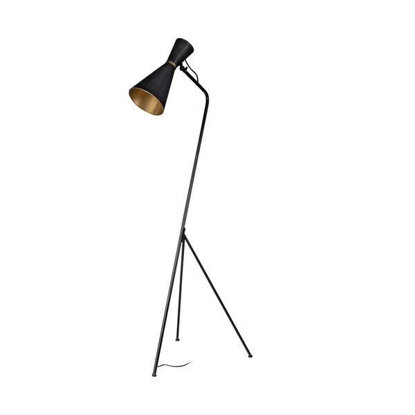 Eris III Black and Brass One-Light Floor Lamp, image 1