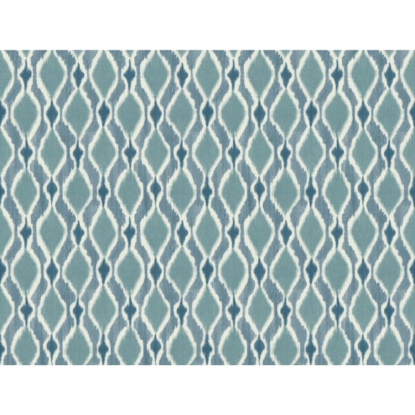 Small Prints Resource Library Blue Two-Inch Dyed Ogee Wallpaper, image 1