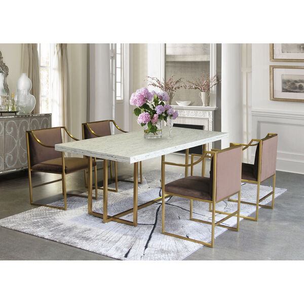 Harmony Brushed Gold Dining Table, image 5