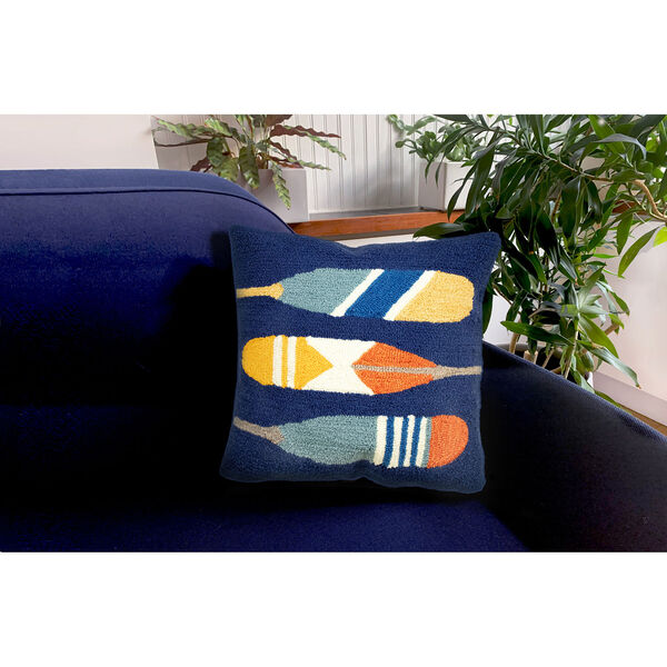 Frontporch Paddle Navy Outdoor Pillow, image 3