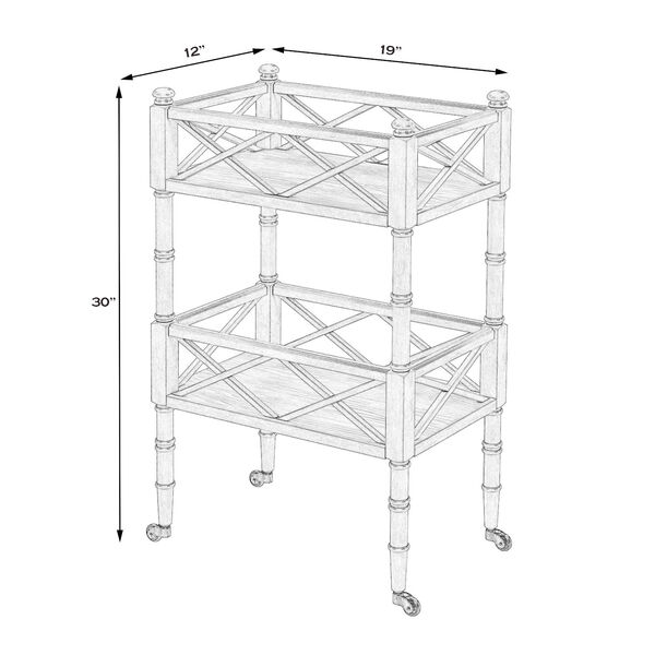Foster Powder Gray Two-Tier Bar Cart, image 6