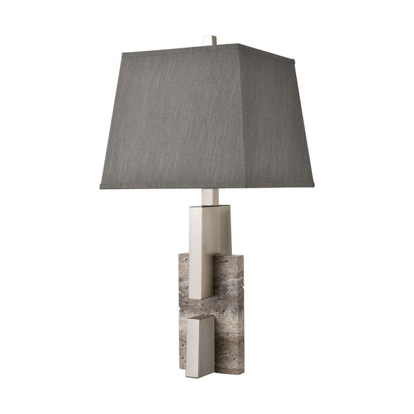Rochester Brushed Nickel and Gray Marble One-Light Table Lamp, image 2